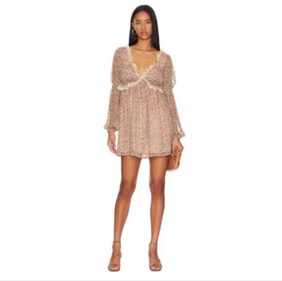 Free People Dresses & Skirts - Free People Pennie Floral Mini Dress  Size L Bohemian Festival  Style